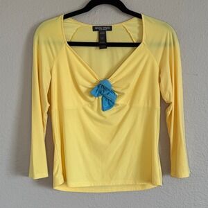 Y2K BISOU BISOU Large Yellow Babydoll Retro Flower Maximalist Coquette Soft Girl